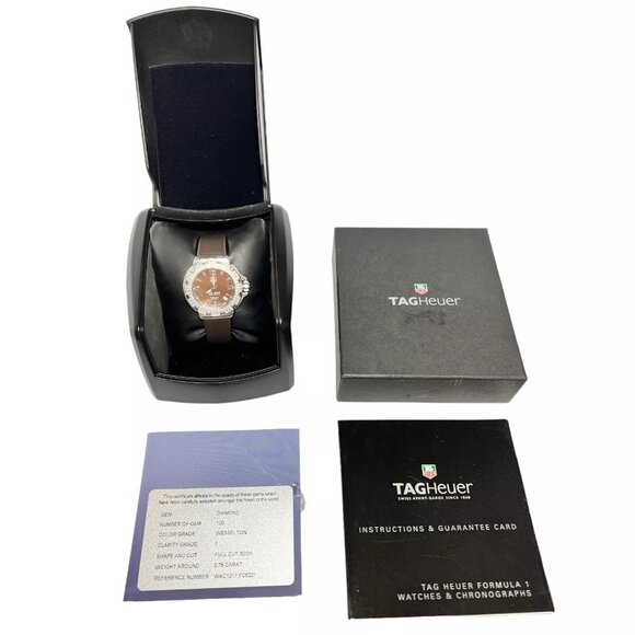Tag Heuer Ladies Formula 1 Brown Dial Diamond Bezel Quartz Watch WAC1217-0 - Picture 8 of 8